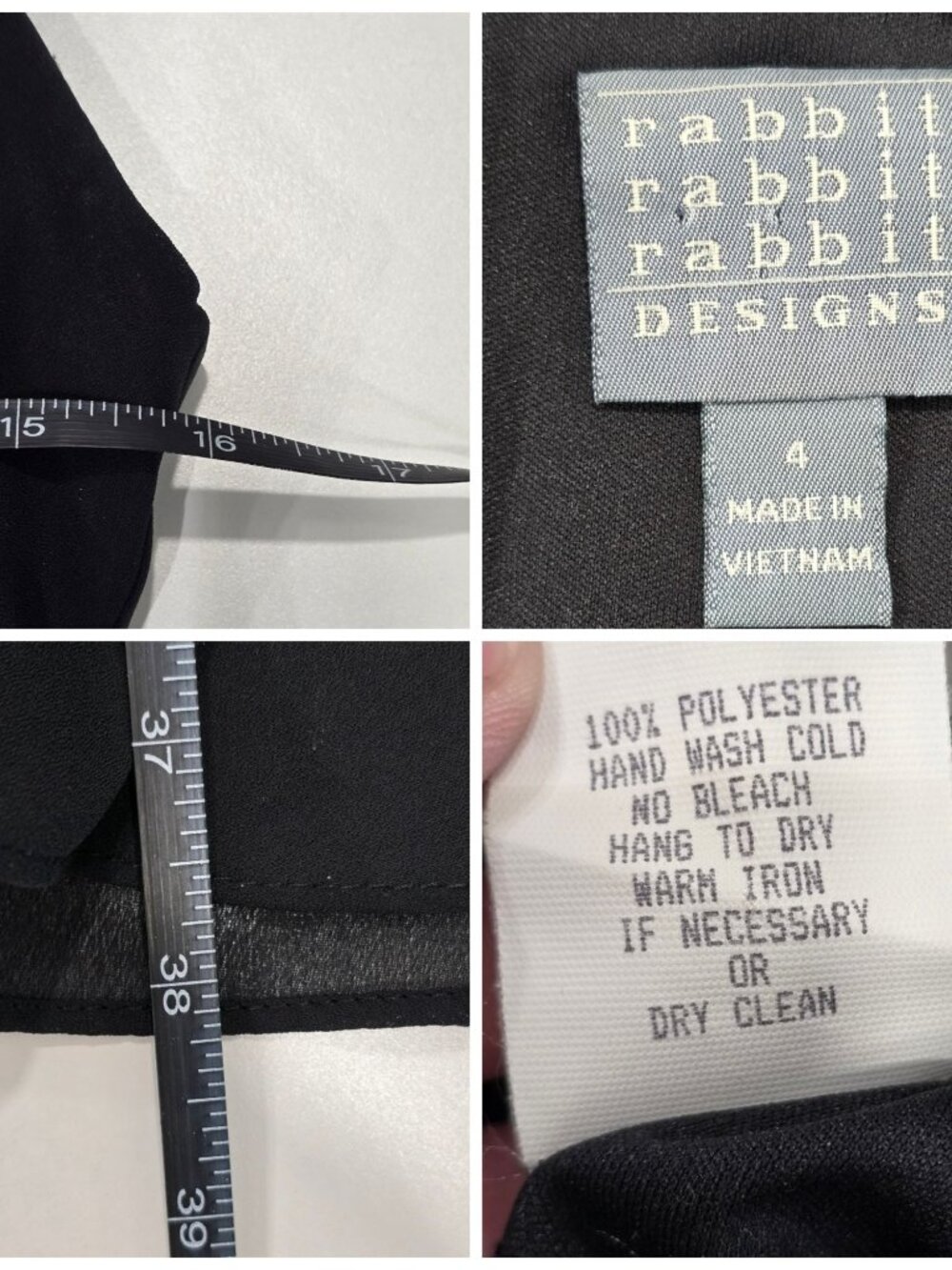 Rabbit Rabbit Rabbit ✦ Sleeveless V-Neck Chiffon Dress ✦ Floral Accent Black 4 - Picture 11 of 12